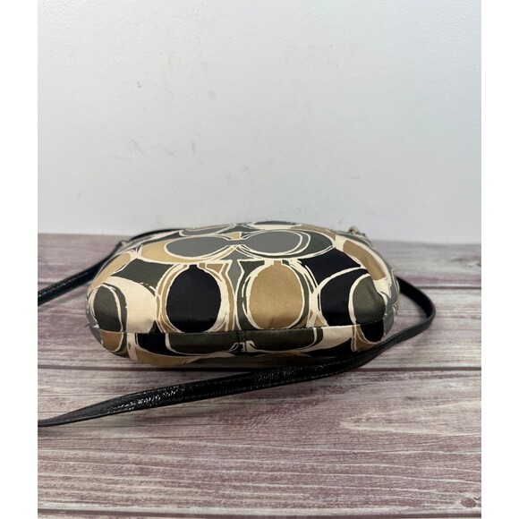 COACH Purse crossbody bag Black Gray and tan C Pattern Small Purse Hang Tag - Picture 5 of 15
